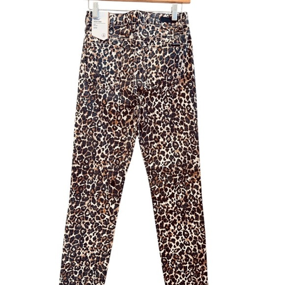 Volcom Women Skinny Jeans Leopard Print Brown 25 Casual High Waist Summer Edgy - Picture 2 of 11